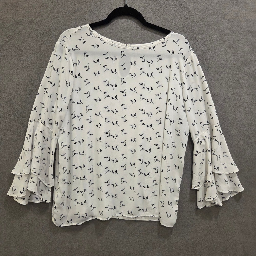 Loft Outlet Romantic Blouse Top Women Large Boho Bell Sleeve Leaf Office Casual